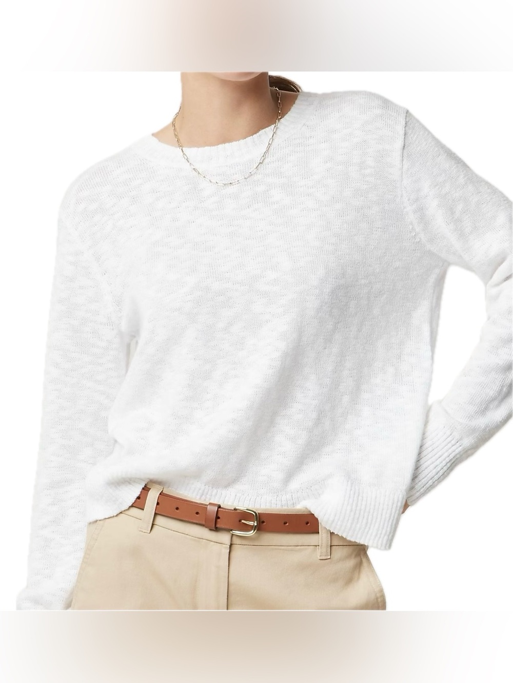 J. Crew Crewneck Beach Sweater in White Size Large